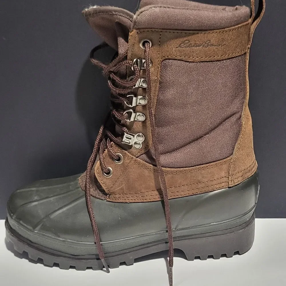 Eddie Bauer Men's Green & Brown Winter Snow Boots